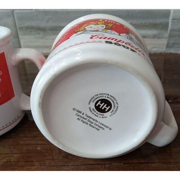 Campbell's Soup Mugs 2 Cups "Time For" 14 oz. 1998 Houston Harvest VTG GC Fall - Picture 4 of 7